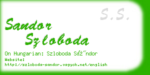 sandor szloboda business card